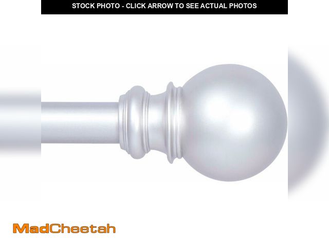 Lot 74-12665145 - Kenney KNM80762 Bryce Ball End Standard Decorative Window Curtain Rod, 36-66" Adjustable Length, Sat...