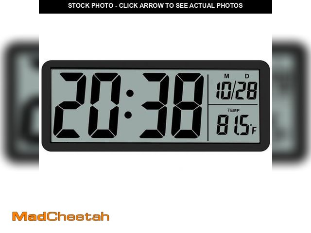 Lot 74-12121618 - SwlatUtokf 8.5" Large Digital Wall Clock, Battery or Plug in Operated,LCD Digital Clock Large Displa...