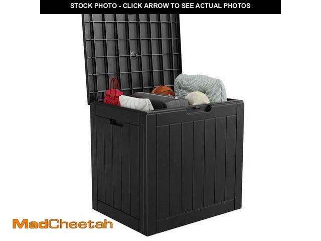 Lot 74-14289331 - EasyUp 30 Gallon Resin Deck Box, Lockable Patio Outdoor Storage Box for Furniture, Garden Tools and ...