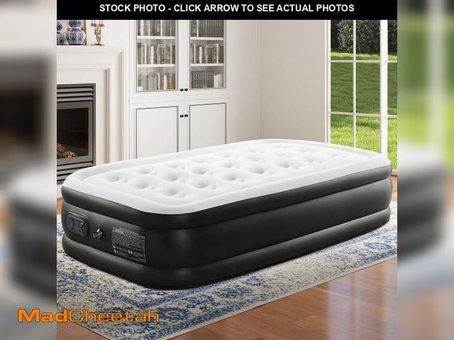 Lot 74-12512031 - CONCETTA Twin Size 18" Air Mattress, Inflatable Bed with Built-in Pump, Quick Setup &amp; Comfortabl...