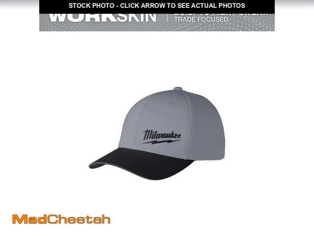 Lot 74-12867979 - Milwaukee LARGE/XLDark Gray WORKSKIN Fitted Hat - UNUSED