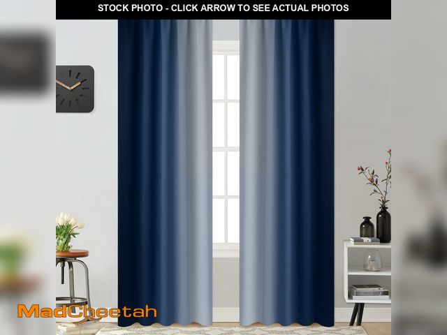 Lot 74-12980036 - Yakamok Light Blocking Ombre Curtains, Room Darkening Thermal Insulated Gradient Color Curtains, Rod...
