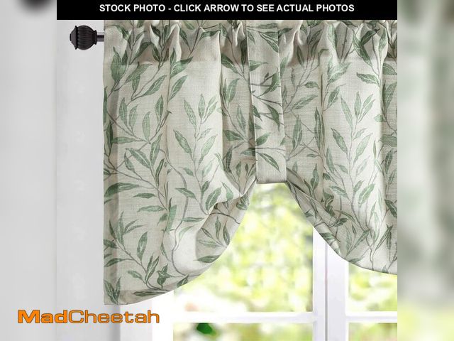 Lot 74-13549995 - VOGOL Decorative Tie Up Curtains for Girls Room, Lovely Leaf Print Small Window Curtain Valance Top ...