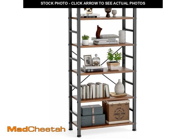 Lot 74-12760057 - DUMOS 5 Tiers Bookshelf, Classical Modern Book Shelf, Tall Display Shelves in Living Room/Home/Offic...