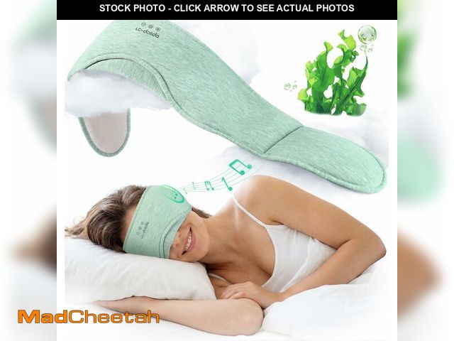 Lot 74-14382361 - LC-dolida Sleep Masks with Bluetooth Headphones, Soft Seaweed Fiber Cotton Bluetooth Sleep Mask, Tot...