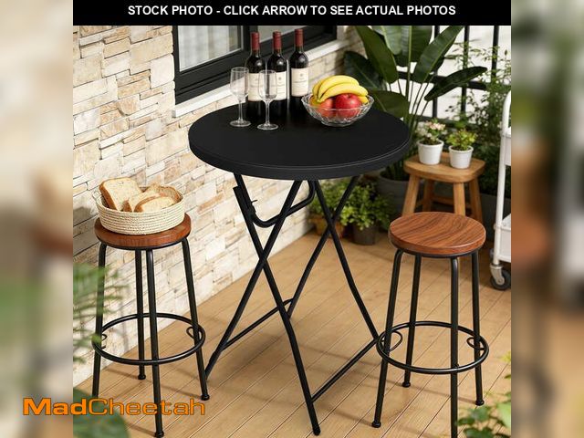 Lot 74-14288084 - HaiNova 32in Folding Round High Top Table, Cocktail Table, with Removable Legs, Tall Bistro Foldable...