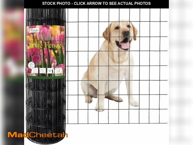 Lot 74-13563930 - FOREHOGAR Black PVC Coated Welded Wire Fence 24 Inch x 50 Foot, 2 Inch x 3 Inch 16GA, Garden Border ...