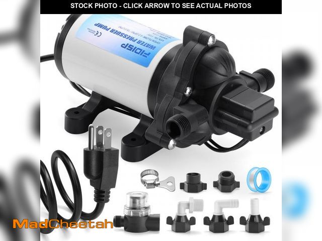 Lot 74-11545109 - 115V Water Pressure Pump 17PCS Kit, RV Diaphragm Pump, 4.0 GPM 45PSI Self Priming Pump with Power Pl...