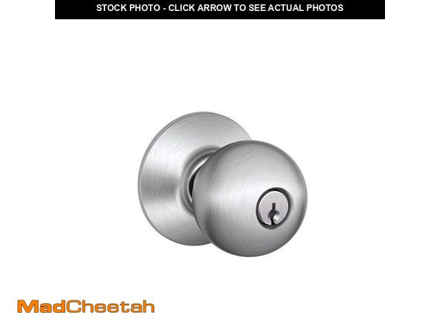 Lot 74-12853024 - Schlage Orbit Satin Chrome Light Commercial Keyed Entry Door Knob - UNUSED