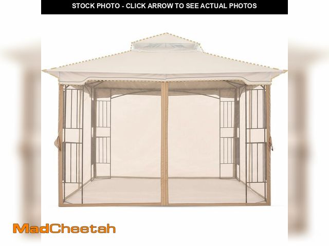 Lot 74-12714586 - MASTERCANOPY Patio Gazebo Mosquito Netting Screen Walls ONLY (10x10, Beige) - UNUSED