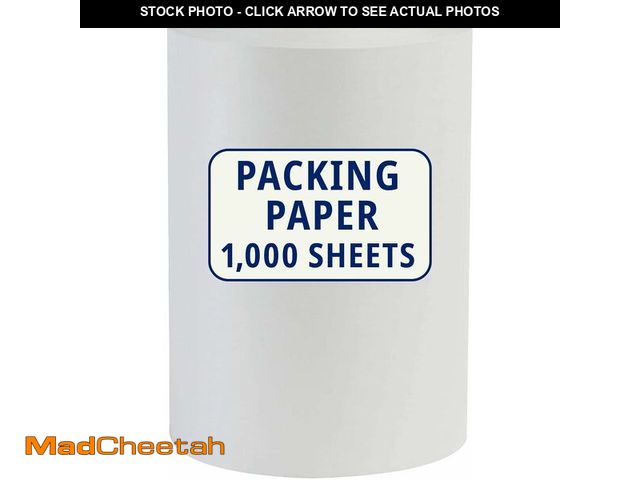 Lot 74-14067890 - BOX USA Packing Paper Roll 1440'L x 20"W - 1,000 Sheets 17" Long Equivalent - Large White Newsprint ...