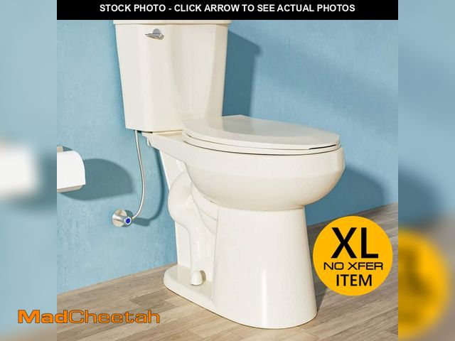 Lot 74-12675095 - HOMLYLINK 19 in. Tall Seat 2-Piece Toilet 1.28 GPF Single Flush Round Toilet Map Flush 1000g with So...