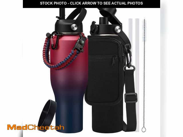 Lot 74-12977355 - RRYFOUR Insulated Water Bottle 40 oz - Fits in any Car Cup Holder, Keep Cold 48H Hot 24H, Stainless ...