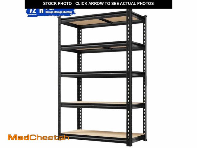 Lot 74-14351481 - ZEUKMXOO Heavy Duty Garage Shelving Unit - 72In Adjustable Storage Shelves, 5-Tier Shelf Rack organi...