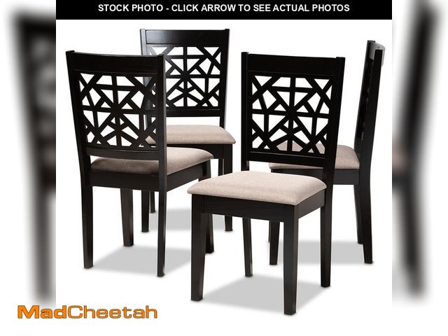 Lot 74-12685403 - Baxton Studio Jackson Sand and Espresso Brown Fabric Dining Chair (Set of 4) - UNUSED