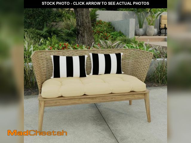 Lot 74-12517843 - Jordan Manufacturing 18 in. L x 12 in. W x 4 in. T Outdoor Lumbar Throw Pillow in Cabana Black (2-Pa...