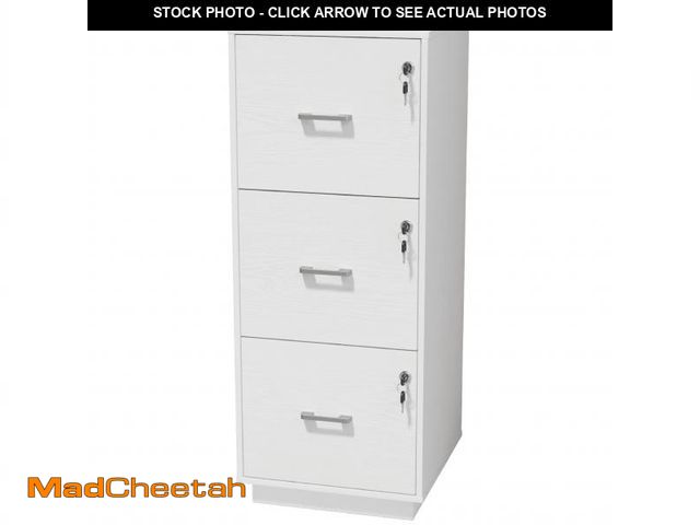 Lot 74-12421074 - Ktaxon 3-Drawer Wood Lateral File Cabinet Lockable Filing Cabinet with Lock for Home Office Easy to ...