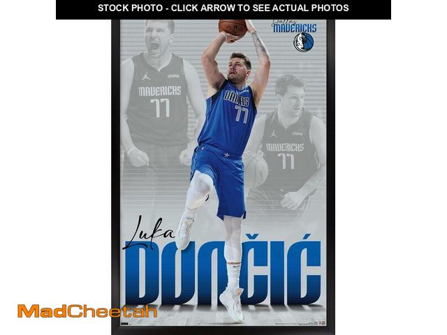 Lot 74-12828234 - Trends International NBA Dallas Mavericks - Luka Doncic 22 Wall Poster, 14.725" x 22.375", Black Fra...