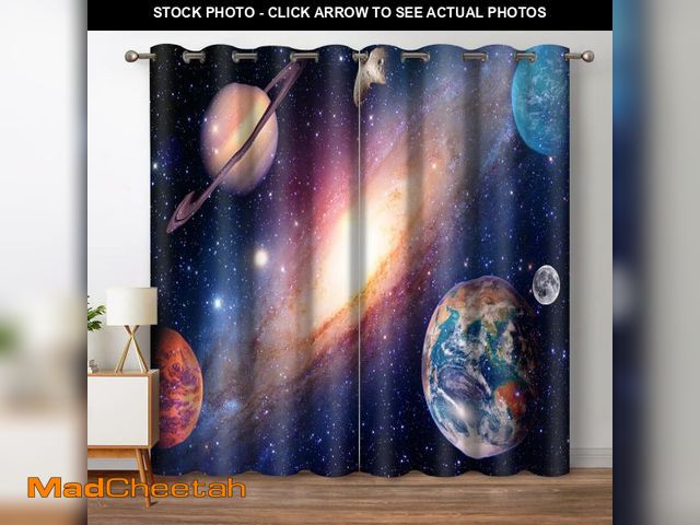 Lot 74-11551775 - Jekeno Galaxy Planet Blackout Curtains Outer Space Universe Nebula Stars Starry Sky Decor for Kids B...