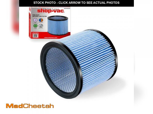 Lot 74-12442214 - Shop-Vac High Performance 90304/90344 Cartridge Filter, Fits most 4-16 Gallon Shop-Vac Wet/Dry Vacuu...