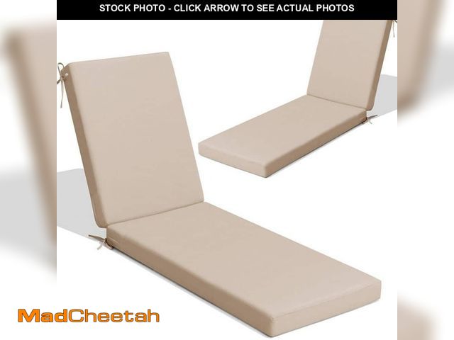 Lot 74-14115342 - Crestlive Products 80 in. x 23 in. Outdoor Chaise Lounge Cushions with Straps 2-Pieces Replacement P...