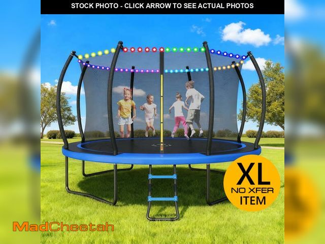 Lot 74-13776514 - Outdoor Trampoline,Fashionsport Outfitters 10FT/12FT/14FT /16FT Round Trampoline with LED Lights, Re...