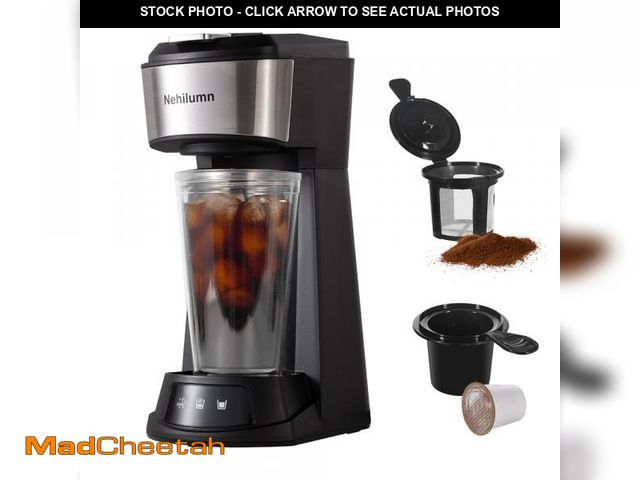 Lot 74-11854634 - Nehilumn Single Serve Coffee Maker,2 in 1 One Cup Coffee Maker Compatible with K Cup Pods &amp; Grou...