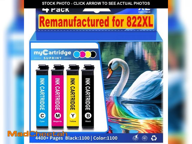 Lot 74-12302850 - 822XL Ink Cartridges Combo Pack Remanufactured Replacement for Epson 822XL Ink Cartridges for 822XL ...