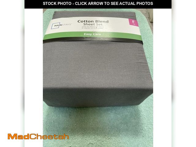 Lot 74-12861694 - Mainstays Gray Sheets Soft Full Size 1 Flat &amp; 1 Fitted Sheet 2 Pillowcases - UNUSED