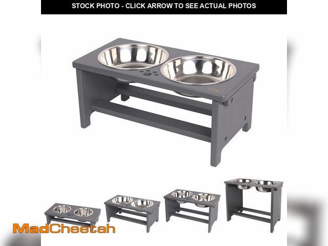 Lot 74-12454662 - HTB Elevated Dog Bowls, Raised DogÃ¢â¬â¢s Food Stand with 2 Stainless Steel Bowls, Elevated Raised...