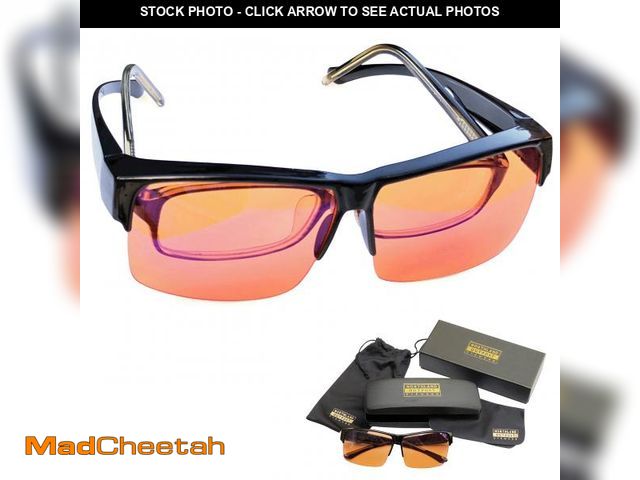 Lot 74-11547420 - Blue Light Blocking Glasses - Fits over Reading glasses - SLEEP BETTER at Night - Orange Anti Glare ...