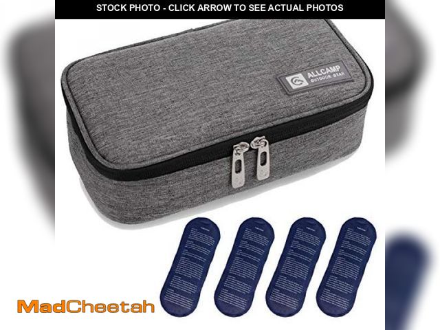 Lot 74-12323209 - ALLCAMP Insulin Cooler Travel Case Diabetic Medication Cooler with 4 Ice Pack - Medical Cooler Bag P...
