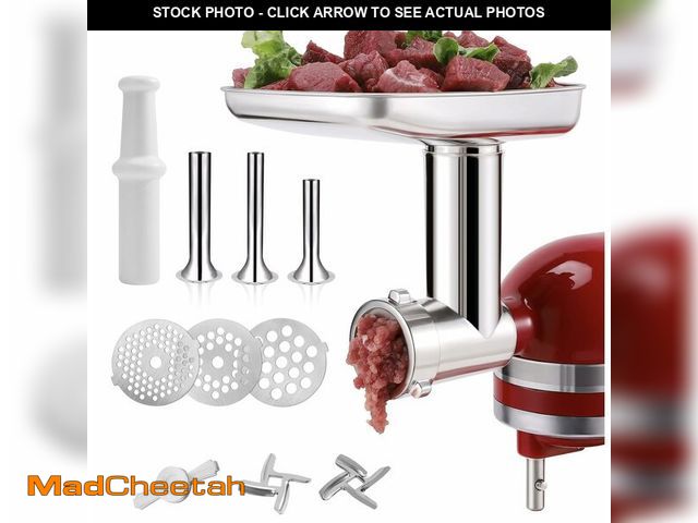 Lot 74-12435869 - FavorKit Stainless Steel Food Grinder Attachment for KitchenAid Mixers, Dishwasher Safe Meat Process...