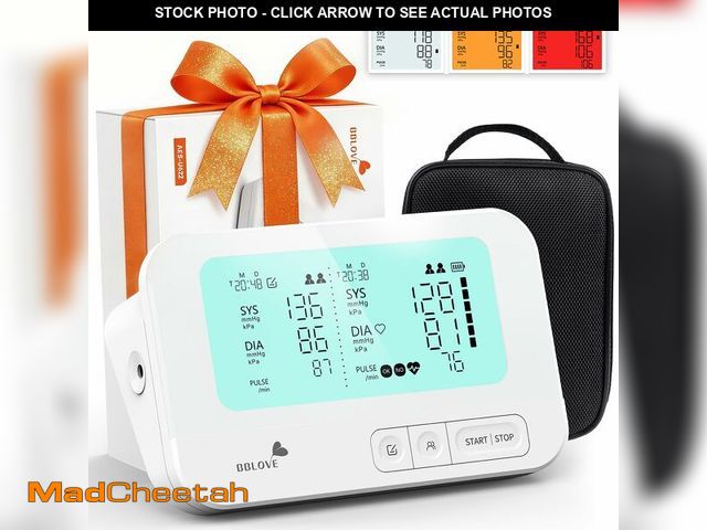 Lot 74-14264960 - BBLOVE Blood Pressure Monitor, FSA-HSA Eligible, One-Touch Voice Control - UNUSED