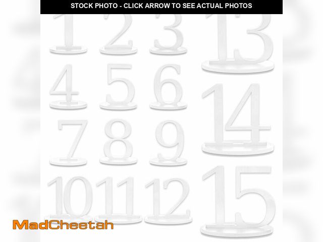 Lot 74-12707626 - XUWAIDSGN Wooden Table Numbers 1-15 with Oval Base Table Numbers for Wedding Reception Wood Rustic W...