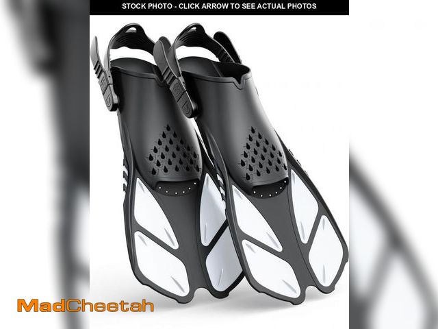 Lot 74-12049505 - Greatever Snorkel Fins Adjustable Buckles Open Heel Swim Flippers Travel Size Short Swim Fins for Sn...