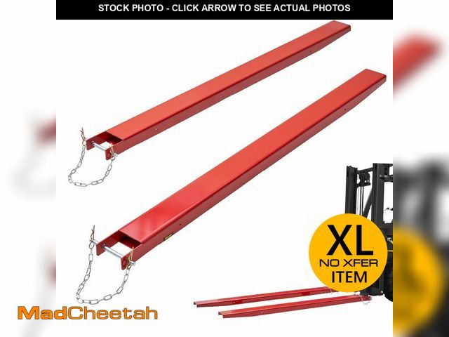 Lot 74-12567789 - VEVOR Forklift Extensions, 82 Inch Fork Extensions 4.5 Inch Width, 1 Pair Heavy Duty Fork Extensions...