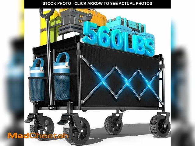 Lot 74-14598924 - LIAPOTT Wagons Carts Foldable Heavy Duty, 560lbs Beach Wagon with Brakes - UNUSED