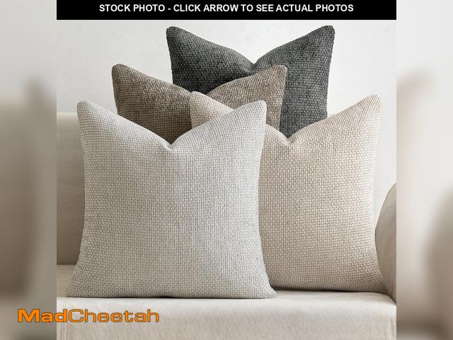 Lot 74-12118227 - MIULEE Pack of 4 Couch Throw Pillow Covers 20x20 Inch Neutral Soft Decorative Chenille Pillow Covers...