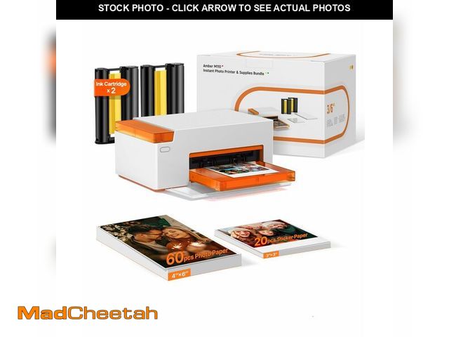 Lot 74-13716839 - Liene Amber M110 Bluetooth Photo Printer 80 Sheets, Portable Photo Printer for iPhone, Thermal Dye S...