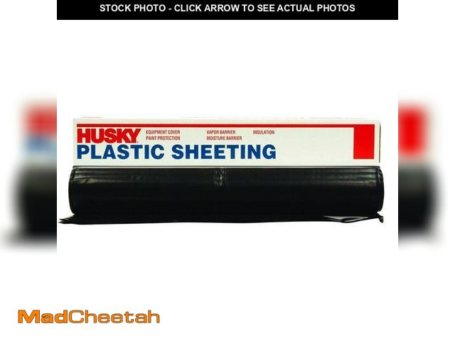 Lot 74-14261901 - Husky 10 ft. x 50 ft. Black 6 mil Plastic Sheeting - UNUSED