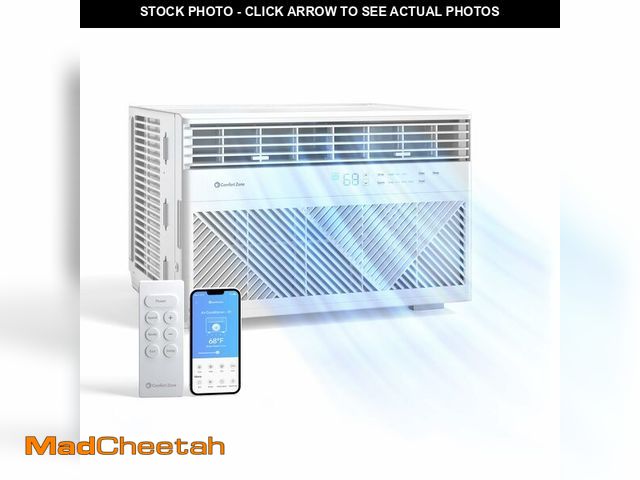 Lot 74-13790074 - (MISSING REMOTE) Comfort Zone Window Mounted Smart Wi-Fi Room Air Conditioner with Remote Control, 8...