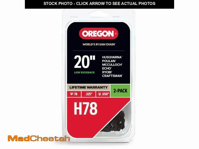 Lot 74-12777742 - Oregon H78 2-Pack Chainsaw Chain for 20in. Bar Fits Echo, Husqvarna, John Deere, Poulan, Jonsered, C...