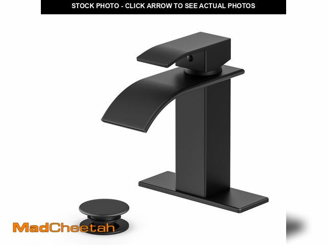 Lot 74-14152502 - Ryuwanku Bathroom Faucet Matte Black Modern Waterfall Bathroom Sink Faucet with Single Handle Suitab...