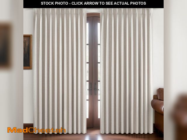 Lot 74-12113321 - Curtains 70 Inch Length Wide Pinch Pleated Black Out Curtains 84 Inch Long for Living Room, Farmhous...