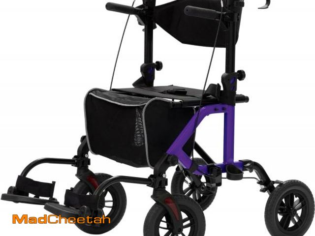 Lot 74-12207955 - ELENKER 2 in 1 All-Terrain Rollator Walker &amp; Transport Chair  Folding Wheelchair with All 10Ã¢â...