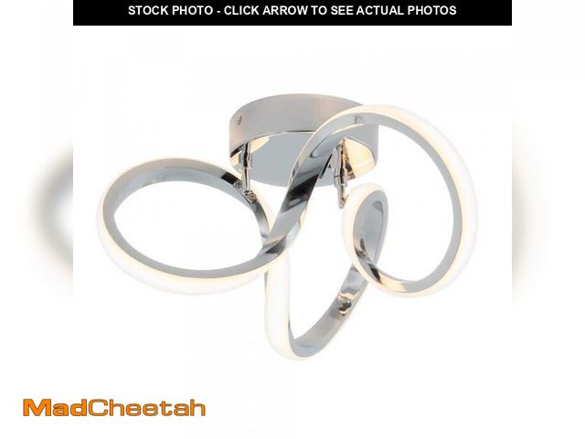 Lot 74-12491627 - Artika Swirl 13 in. 1-Light Modern Chrome Integrated LED Flush Mount Ceiling Light Fixture for Kitch...