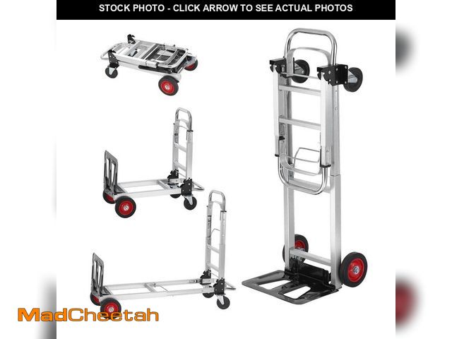 Lot 74-14115562 - VEVOR 2-in-1 Aluminum Folding Hand Truck 400 lbs. Capacity heavy-duty Industrial Collapsible cart wi...