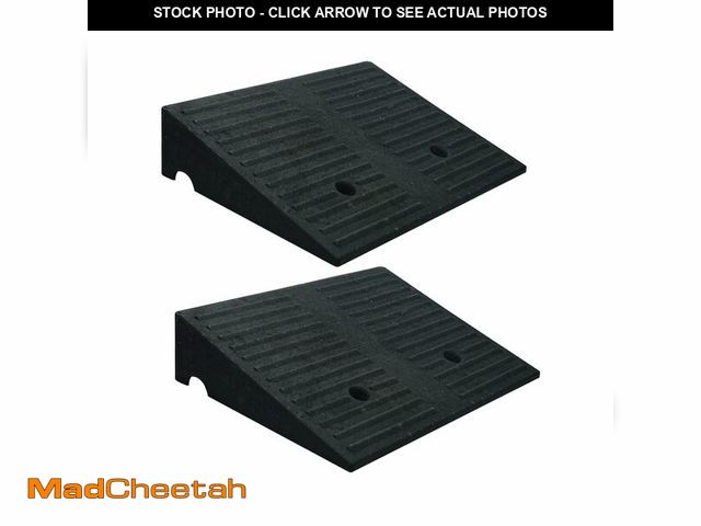 Lot 74-13623643 - Curb Ramps for Driveway Threshold Wheelchair Doorway Sidewalks Shed Heavy Duty, 2 Pack 3.9 inch Rise...