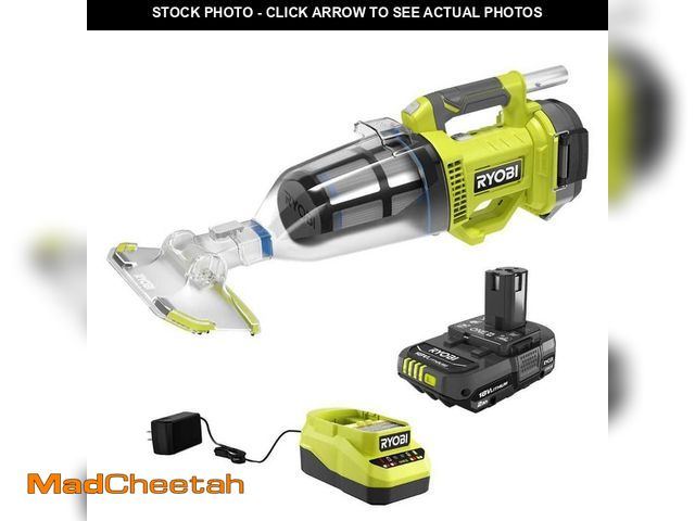 Lot 74-14439223 - (MISSING BATTERY) RYOBI ONE+ 18V Handheld Cordless Pool Vacuum Cleaner Kit with 2.0 Ah Lithium-Ion B...